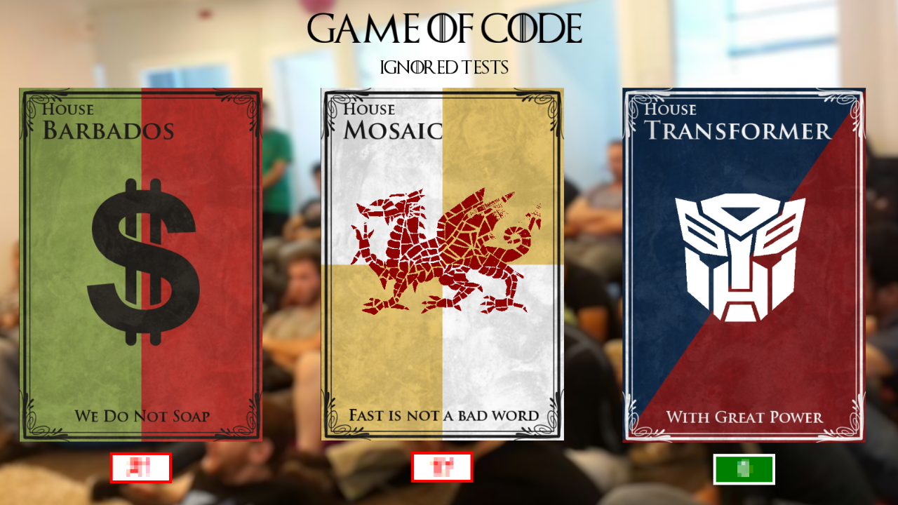 Game of Code dashboard